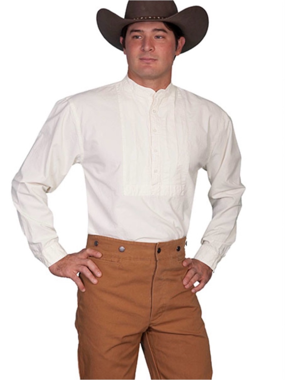 WAHMarker White Men’s Pintuck Front rangewear western Dress Shirt